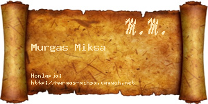 Murgas Miksa névjegykártya